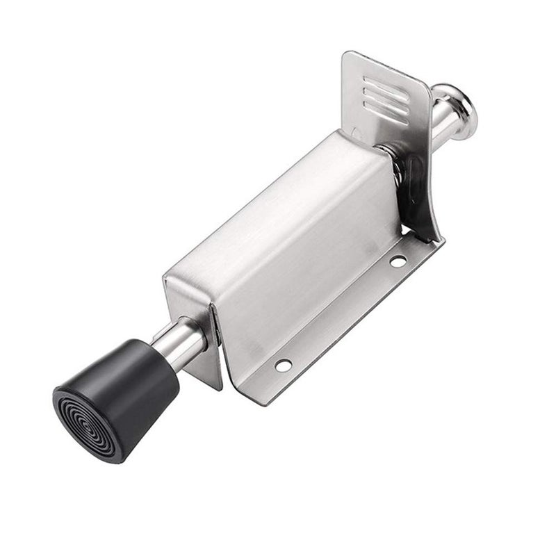 Tiberham Spring Loaded Door Stop, Tiberham Heavy Duty Kick Down Door Stopper with Soft Rubber Bumper, Stainless Steel Step On Foot Operated Door Holder Stop Jammer - Image 1